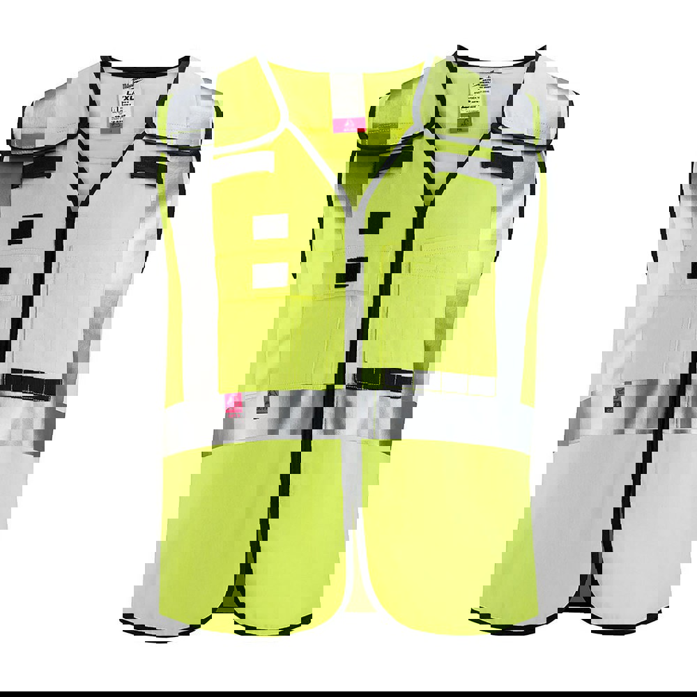 High Visibility Vests; Size: 4X/5X-Large ; Color: Yellow ; Closure Type: Zipper ; ANSI Class: 2